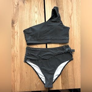 One Shoulder Polka Dot Bikini - Small